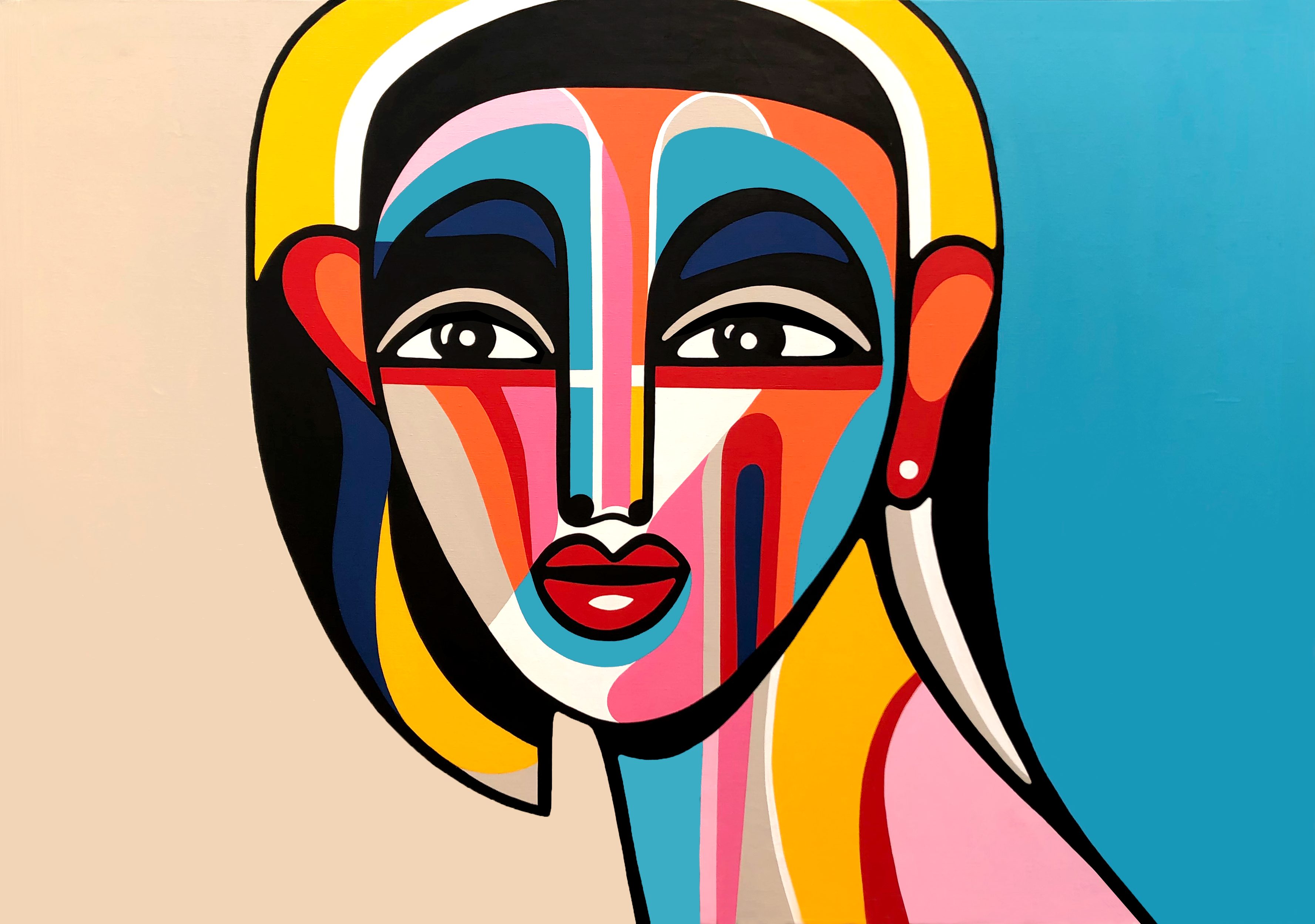 The Eccentric Fool, original abstract painting by Sarah Main, 2024